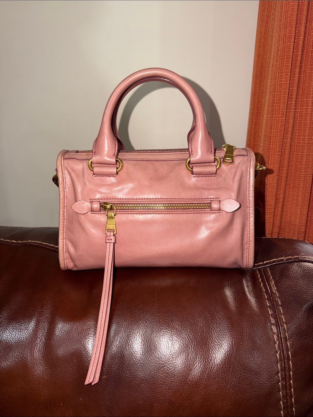 ‼️Authentic Miu Miu Pink Vitello Leather Satchel Handbag Crossbody Bag - Picture 6 of 15